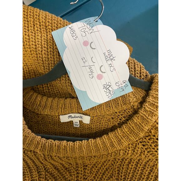 Madewell Sweater Women's XXS Mustard Yellow Pullover Knit (Runs Big) - Picture 3 of 5